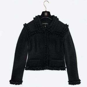 CHANEL Vintage 03A Classic Little Black Jacket Size 40